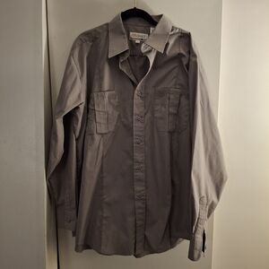 GK Direct Men's Gray Button-Up L9ng Sleeve Shirt